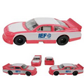 3"x1-1/4"x3/4" Pink & White Nascar Style Die Cast Car